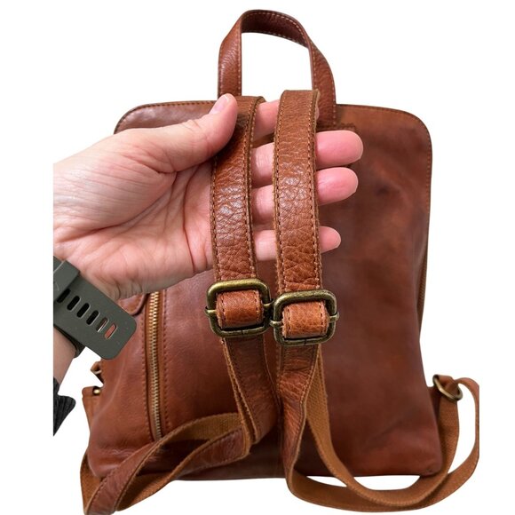 Oak & Tan Handmade Leather Backpack Rustic Chestnut Brown - Picture 8 of 14
